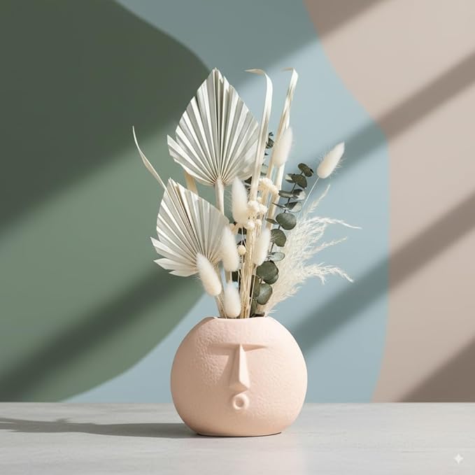 Face Ceramic Vase for Home Décor